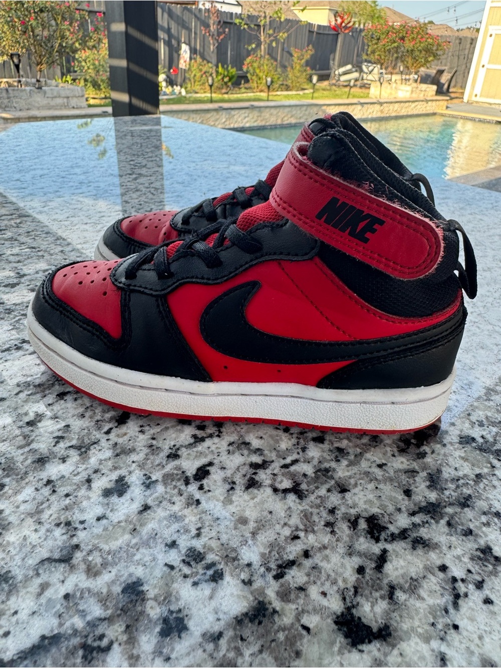 Nike Kids' Red and Black High-Top Sneakers 11c